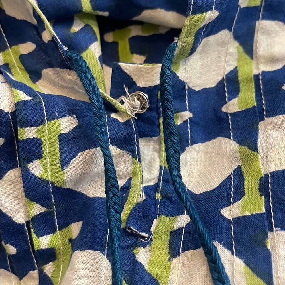 Roberta Roller Rabbit Blue Green Multi Color Tunic Top - Picture 4 of 5
